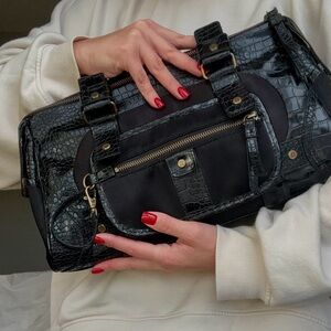 lululemon athletica Black Croc-Embossed Bag